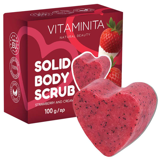 Festes Körperpeeling Erdbeere & Sahne