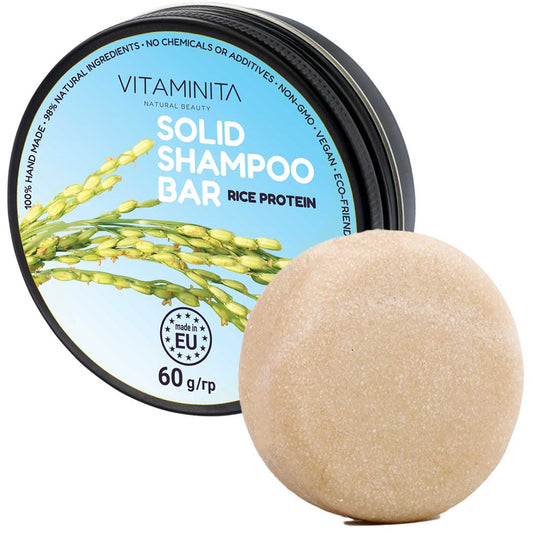 Festes Shampoo Reisprotein